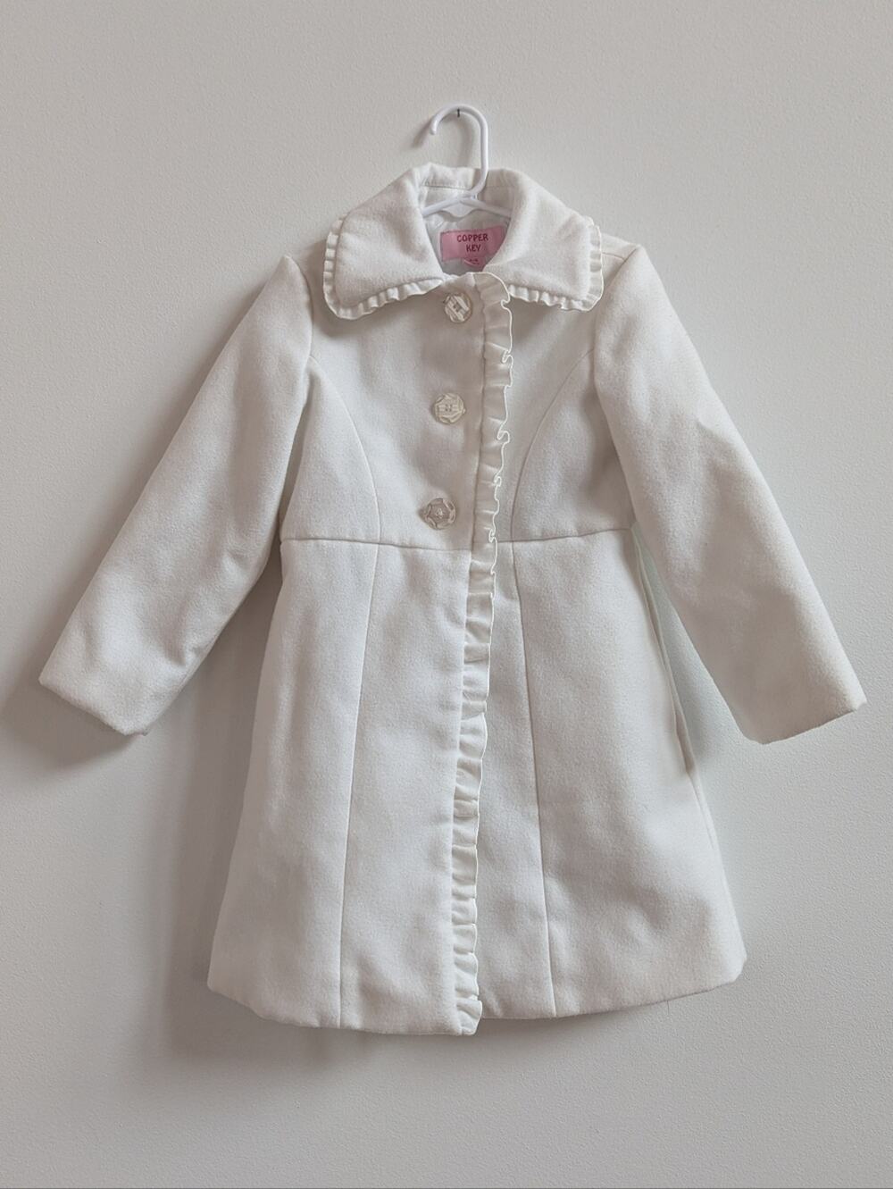 Copper Key Pea Coat 4-5T Girls Cream